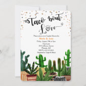 Taco 'bout Love Cactus Koppels Feest Uitnodiging (Voorkant)