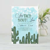 Taco Bout Love Cactus Lights Wedding Verloving Kaart (Staand voorkant)