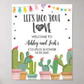 Taco Bout Love Couples Shower Cactus Welcome Sign Poster (Voorkant)