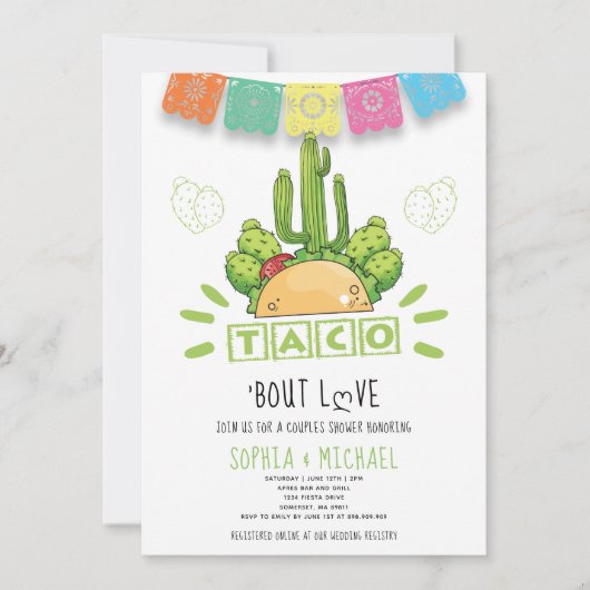 Taco 'Bout Love Couples Verloving Fiesta Modern Kaart (Voorkant)