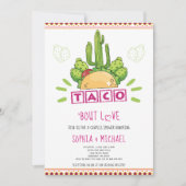 Taco 'Bout Love Couples Verloving Fiesta Pink Kaart (Voorkant)