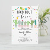 Taco Bout Love Fiesta Cactus Vrijgezellenfeest Kaart (Staand voorkant)