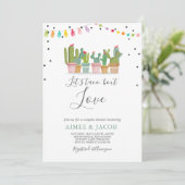 Taco Bout Love Fiesta Couples Shower Invite Cactus Kaart (Staand voorkant)