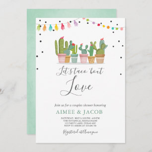 Taco Bout Love Fiesta Couples Shower Invite Cactus Kaart