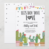 Taco Bout Love Fiesta Couples Shower Invite Cactus Kaart (Voorkant / Achterkant)