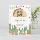 Taco Bout Love Fiesta Couples Shower Invite Cactus Kaart (Staand voorkant)