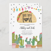 Taco Bout Love Fiesta Couples Shower Invite Cactus Kaart (Voorkant / Achterkant)