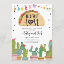 Taco Bout Love Fiesta Couples Shower Invite Cactus