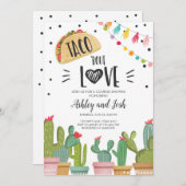Taco Bout Love Fiesta Couples Shower Invite Cactus Kaart (Voorkant / Achterkant)