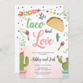 Taco Bout Love Fiesta Couples Shower Invite Cactus Kaart (Voorkant / Achterkant)