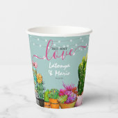 Taco 'bout Love Fiesta Koppel Bruiloft Papieren Bekers (Achterkant)