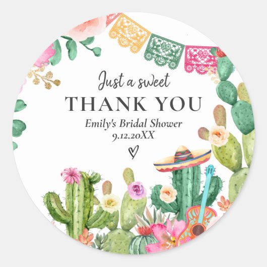 Taco 'Bout Love Fiesta Koppels Feest Cactus Ronde Sticker (Voorkant)