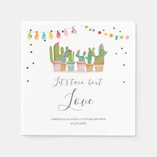 Taco Bout Love Fiesta Paren Douche Servetten (Voorkant)