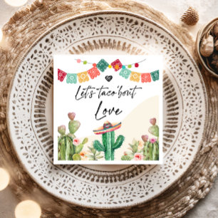 Taco Bout Love Fiesta Watercolor Cactus Bruiloft Servet