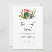 Taco Bout Love Floral Cactus Photo Couples Shower Kaart (Voorkant)
