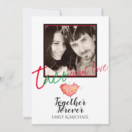 Taco Bout Love Foto Feest Bruiloft Uitnodiging (Voorkant)