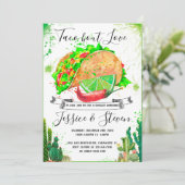 Taco bout love koppel shower uitnodiging cactus (Staand voorkant)