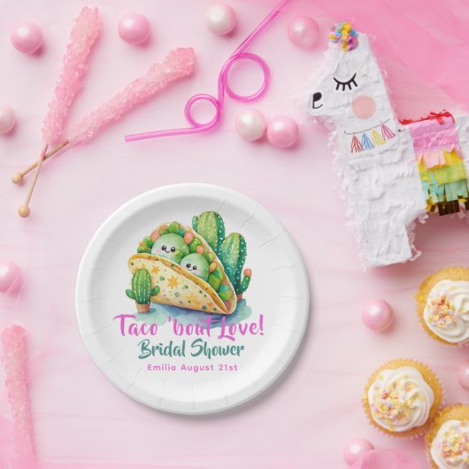 Taco 'Bout Love! Laatste Bruidsmeisjesfeest Papieren Bordje (Feest)