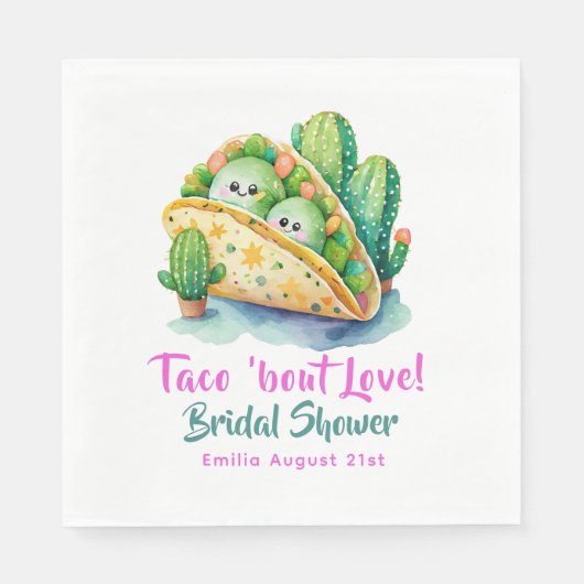 Taco 'Bout Love! Laatste Bruidsmeisjesfeest Servet (Voorkant)