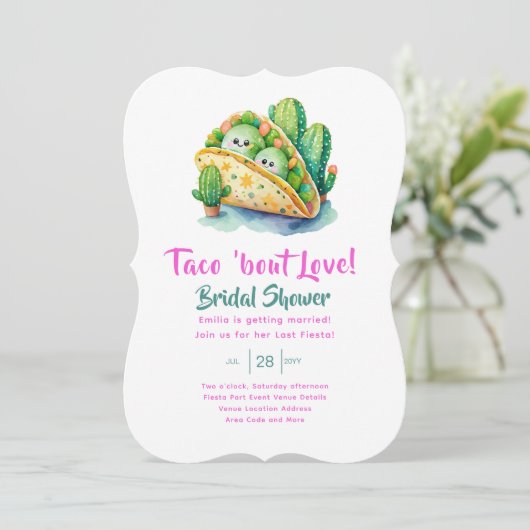 Taco 'Bout Love! Laatste feest bruidssalon Kaart (Staand voorkant)