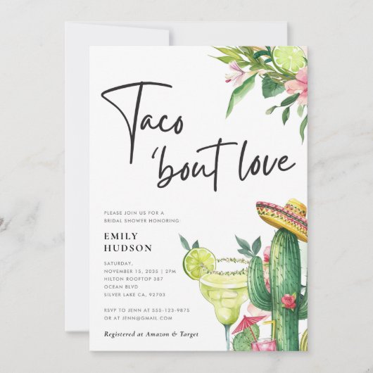 Taco Bout Love Mexicaans Vrijgezellenfeest Kaart (Voorkant)