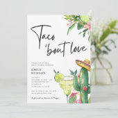 Taco Bout Love Mexicaans Vrijgezellenfeest Kaart (Staand voorkant)