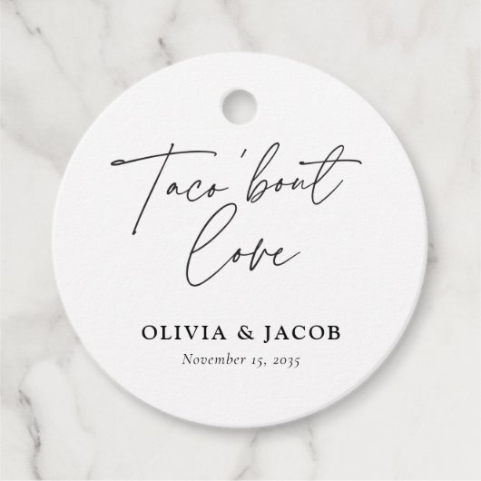 Taco bout Love Mexican Couples Shower Bedankjes Labels (Voorkant)