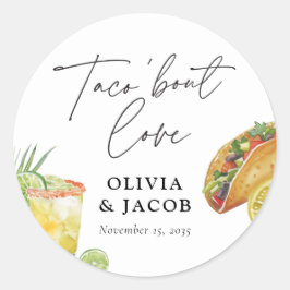 Taco bout Love Mexican Couples Shower Ronde Sticker