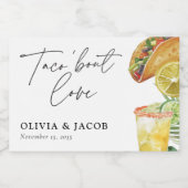 Taco bout Love Mexican Couples Shower Sparkling Wijnetiket (Enkel label)