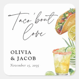 Taco bout Love Mexican Couples Shower Vierkante Sticker