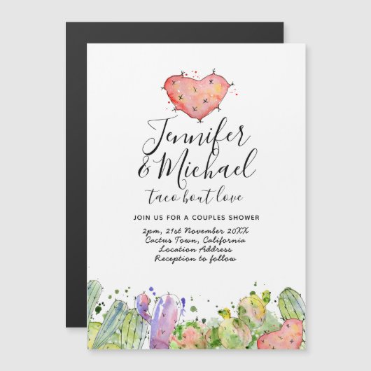 Taco Bout Love - Modern Fiesta Wedding Invites Magnetische Uitnodiging (Voorkant / Achterkant)
