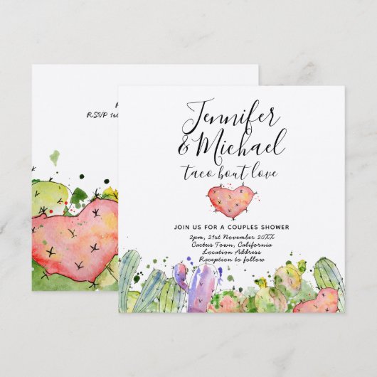 Taco Bout Love - Moderne Uitnodigingen voor Bruilo (Voorkant / Achterkant)