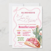 Taco Bout Love Pink Bow Mexicaans Vrijgezellenfees Kaart (Voorkant)