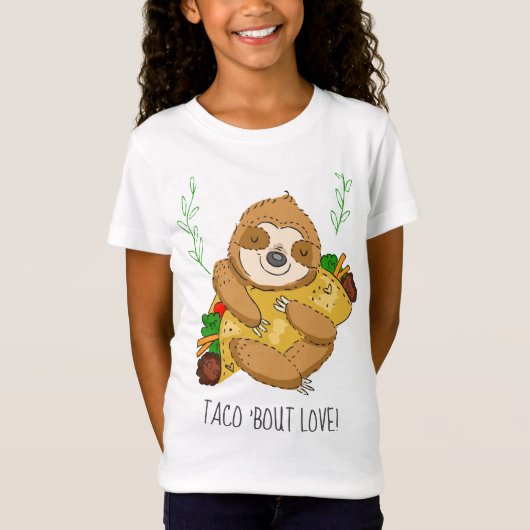 Taco Bout Love Sloth en Taco T-shirt (Voorkant)
