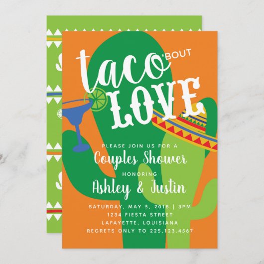 Taco Bout Love Uitnodiging (Voorkant / Achterkant)