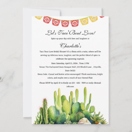 Taco Bout Love Vrijgezellenfeest Kaart (Voorkant)