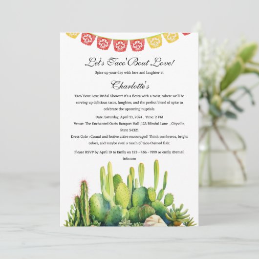 Taco Bout Love Vrijgezellenfeest Kaart (Staand voorkant)