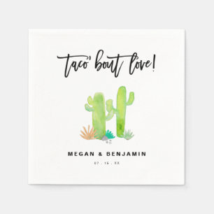 Taco Bout Love Waterverf Succulent Wedding Servet