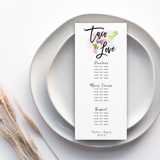 Taco Bout Love Wedding Menu