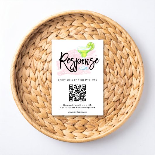 Taco Bout Love Wedding RSVP Card with QR Code Kaartje