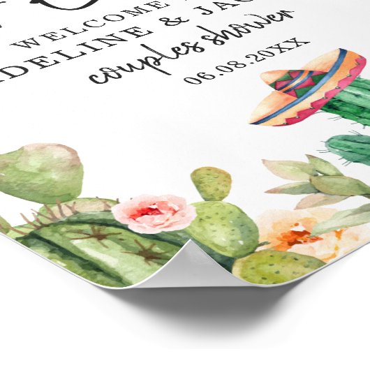 Taco Bout Love Welkom Bord Fiesta Cactus Bruiloft Poster (Hoek)