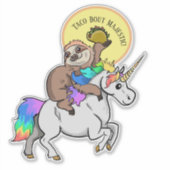 Taco Bout Majestic Sloth Riding Unicorn Sticker (Voorkant)
