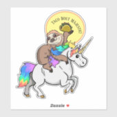 Taco Bout Majestic Sloth Riding Unicorn Sticker (Vel)