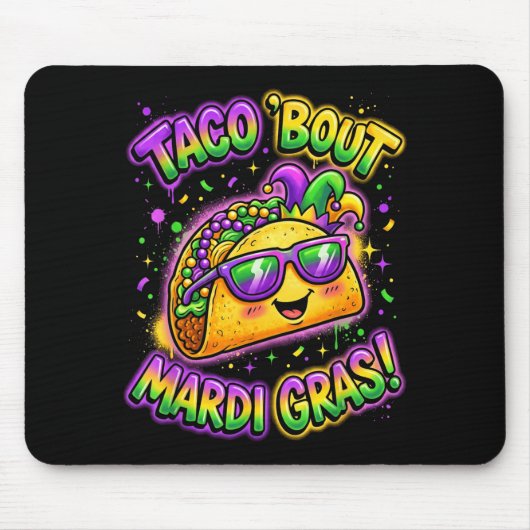Taco Bout Mardi Gras Fat Tuesday Funny Mexican Foo Muismat (Voorkant)