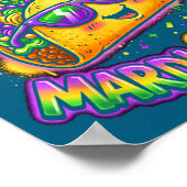 Taco Bout Mardi Gras Fat Tuesday Funny Mexican Foo Poster (Hoek)