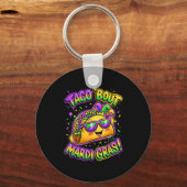 Taco Bout Mardi Gras Fat Tuesday Funny Mexican Foo Sleutelhanger (Voorkant)