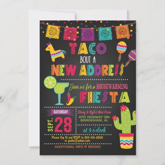 Taco Bout New Address Housewarming Invitation Kaart (Voorkant)
