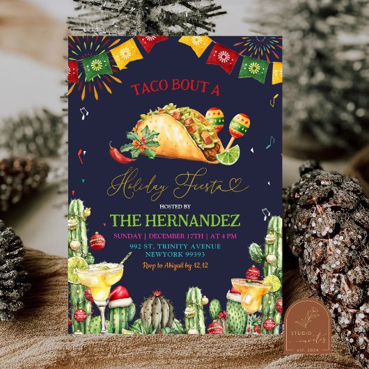 Taco Bout Night Fiesta Margaritas Kerstfeest Kaart