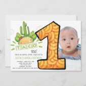 Taco Bout One | Eerste verjaardag Fiesta foto Kaart (Voorkant)