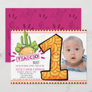 Taco Bout One   Eerste verjaardag Fiesta foto Kaart
